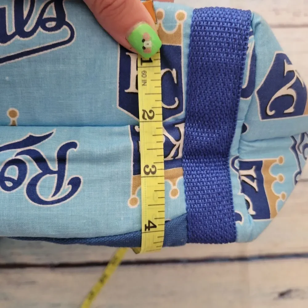 KC Kansas City Royals Carry Tote Bag Ladies Quilted Purse Travel Handbag Blue